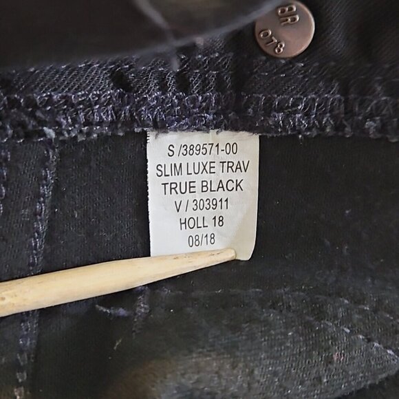 Banana Republic Traveler Jeans Men's W33 L32 Black Slim Fit Straight Leg EUC LN - Picture 12 of 13